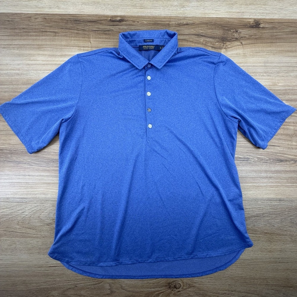 Polo Ralph Lauren Men's Blue Polo Shirt Size XL Short Sleeve Metal Button Golf - Picture 2 of 7